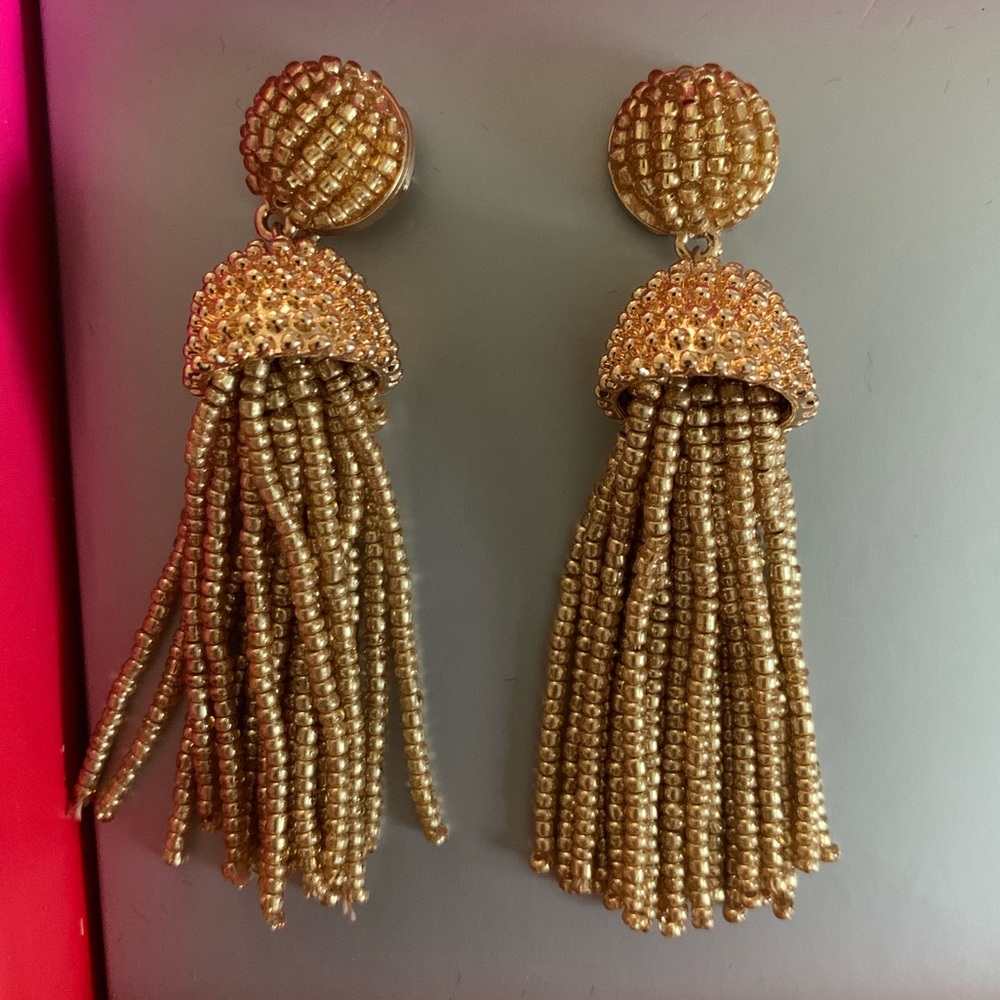 New Baublebar Gold Tassel Earrings